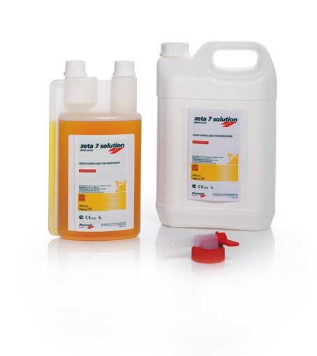 DISINFECTION OF IMPRESSIONS zeta 7 solution Lemon fragrance ZETA 7 SOLUTION is an aldehyde-free, concentrated, broad spectrum disinfectant, developed and tested according to the latest harmonised
