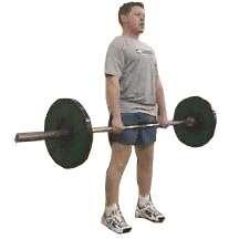 an upright posture, use arm action to assist with elevation Deadlift