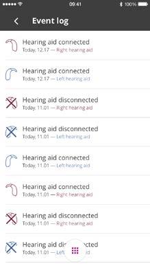 If close by, the Proximity bars will indicate how close you are to your hearing aids ().