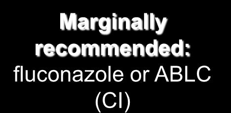 recommended: fluconazole or ABLC (CI)
