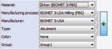 Select BIOMET 3i. e. Select Systems. f. Select Kits. g. Click the green plus sign. h. Select Material.