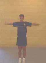 DOUBLE ARM ROTATION Starting Position standing, arms at the sides Action keeping the arms relaxed and straight -- lift both arms (turn palms out) to a position above the shoulders then continue to