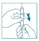 4. Remove the cap from the syringe. 5. Draw air into the syringe by pulling the plunger down.