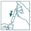Slowly pull the plunger down to about 5 units more than the dose you require. Look for any bubbles in the syringe. a. If there are no bubbles, push the top of the plunger tip up to the line which shows the dose you need to inject.