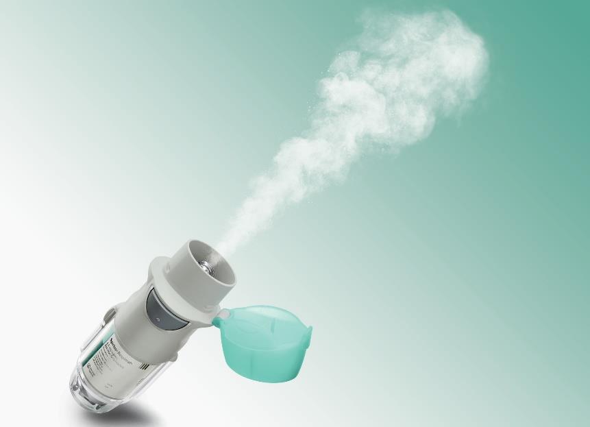 Soft Mist Inhaler Respimat Very small portable nebulizer Propellant-free, multi-dose device Liquid formulation Slow moving aerosol