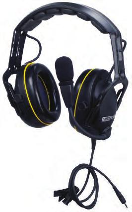 Electronic Earmuffs Connected by Cable [CC CutOff] A comfortable hearing protector equipped with a down lead and boom microphone.