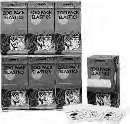 SECTION 7 PAGE 6 ELASTICS & POWER PRODUCTS Zoo Pack Elastics (cont.) Animal Pouches of 15 Master Pouches Color Packs Zoo Packs Zoo Packs of 50 Zoo Packs of 40 Zoo Packs Heavy 4.