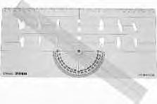 150 mm, a 180 protractor with a pivoting straight edge, and cutout tooth symbols for tracing directly over cephalometric X-ray film.
