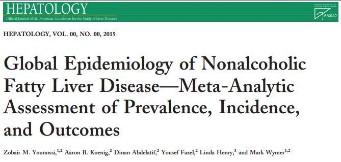 High prevalence of NAFLD PubMed/MEDLINE search Discussion: This meta-analysis included 86 studies from 22 countries.