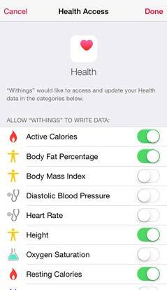 with Apple Health: Diastolic Blood Pressure Heart Rate Systolic Blood Pressure To link your