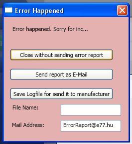 4.2.5. Miscellaneous When there is malfunction of the software, you can create a report of the problem.