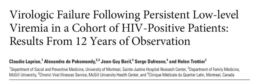 2016: HIV-RNA >200 cop/ml was strongest predictor of VF HIV-1