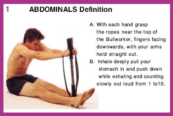 1. ABDOMINALS Definition A. With each hand grasp the ropes near the top of the Bu