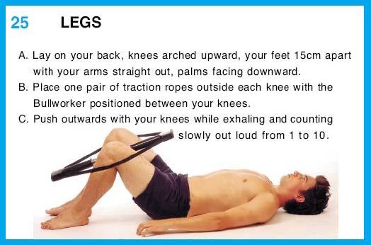 Inhale deeply and press your knees inwards against your forearms while exhaling and counting Do not exert