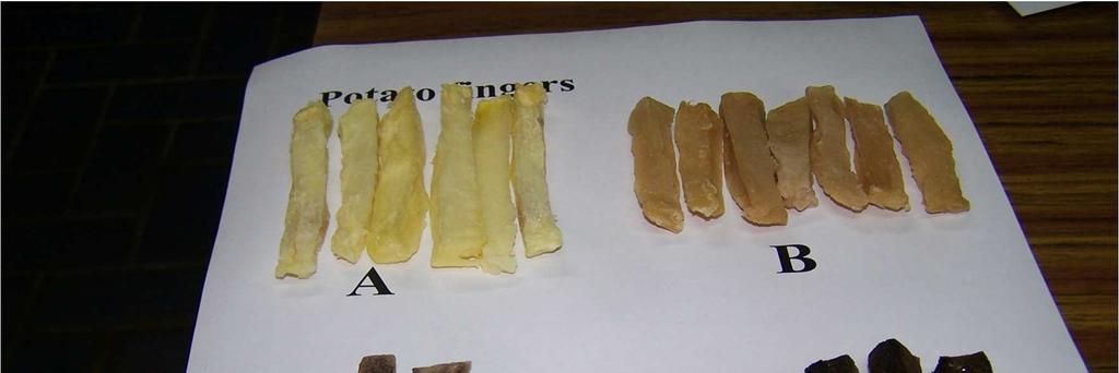 Potato fingers : Samples stored at for