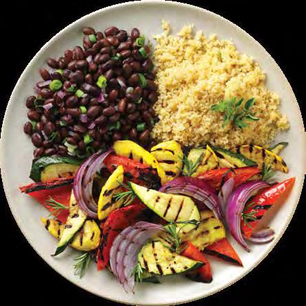 Black beans with quinoa and veetables Fill one-quarter of your plate with