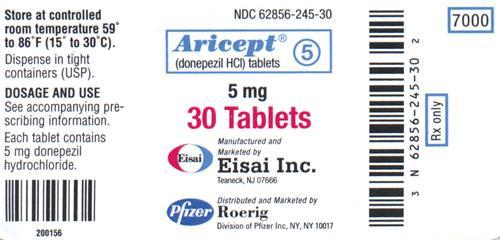 Aricept 0.01 GM po is ordered at hs. Using the label, what should the nurse administer? Give 3.