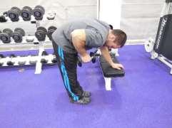 Bentover tricep extension (free weight w/ dumbbell) While holding a dumbbell in