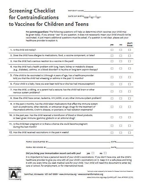 IAC s related handouts: www.immunize.org/handouts/screening-vaccines.