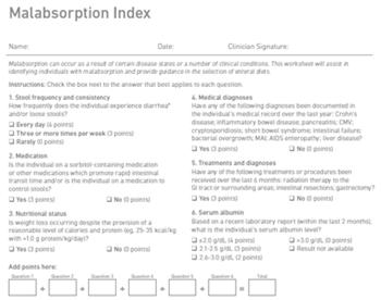 Tools: Gut Dysfunction-Malabsorption Index Retrospective study 31 subacute care pts Avg age: 60 CVA, Resp failure, Abd abscess, pancreatitis, SBS EN and/or PN Malabsorption Index used to identify