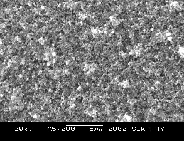 Study of Physico-Chemical Properties of TES Based Figure 5.3 shows 5000X magnified SEM image of TMES modified (C = 3.8) silica film.