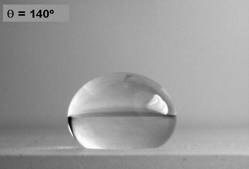Study of Physico-Chemical Properties of TES Based Figure 5.8 (c) Shape of water droplet on the iso-btms modified silica film prepared from A = 0.965.