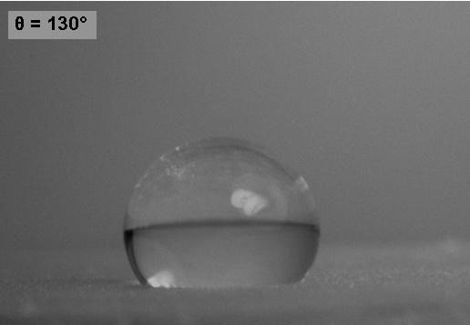 Study of Physico-Chemical Properties of TES Based Figure 5.10 (b) Shape of water droplet on the TMES modified silica film prepared from C = 3.