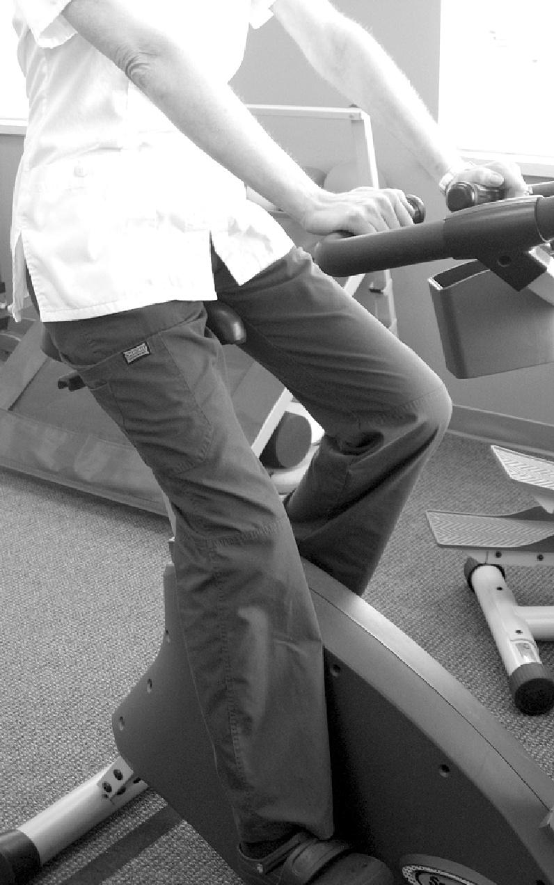 Knee Joint Replacement Surgery Hamstring Stretching Exercise Place two kitchen chairs facing one another. Sit on one chair and prop the heel of your operative leg on the opposing chair.