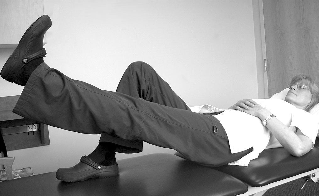 Quadriceps Setting Exercise Lie on your back with the operative leg straight (no pillows or towels under your knee).