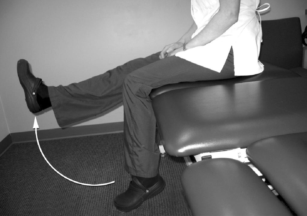 Long-Arc Knee Extension Exercise: Sit on the edge of your bed.