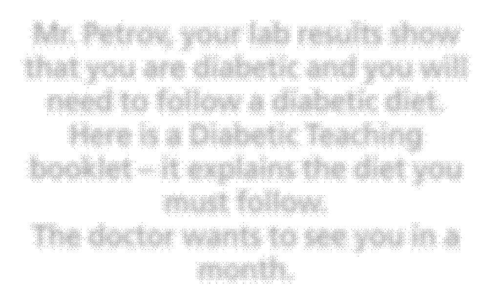 The doctor wants to see you in a month.