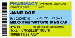 pharmacy RX medicine label You must have a prescription from a doctor to buy a