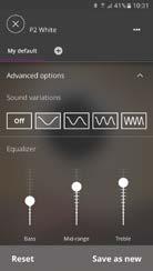 .8.8.8 3 3 Adjust Tinnitus relief sound - advanced Select advanced