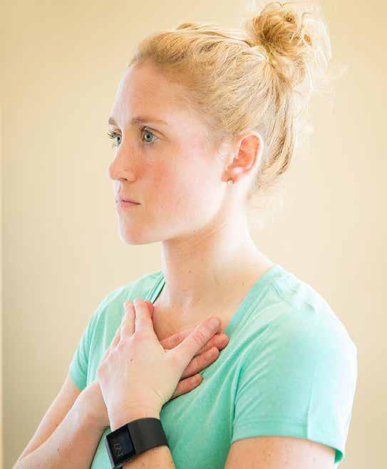 SCALENE STRETCH Place your hands overlapping on your breastbone.