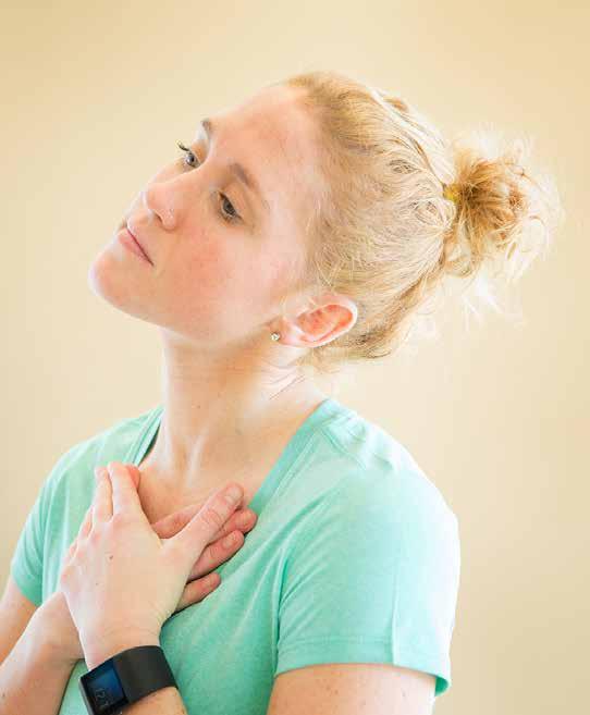 gentle stretch is felt along the front and side of your neck.