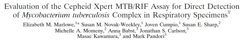Kaiser Beta Study GeneXpert MTB 27 JCM, 2011,