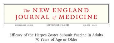 7 years Vaccine efficacy against zoster 89.8% 23 cases vaccinated vs.