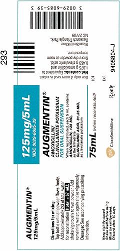 The child's weight is 77 lb. How many ml of the reconstituted supply of Augmentin should the child receive per dose for the following order? Round answer to the nearest tenth of a ml.
