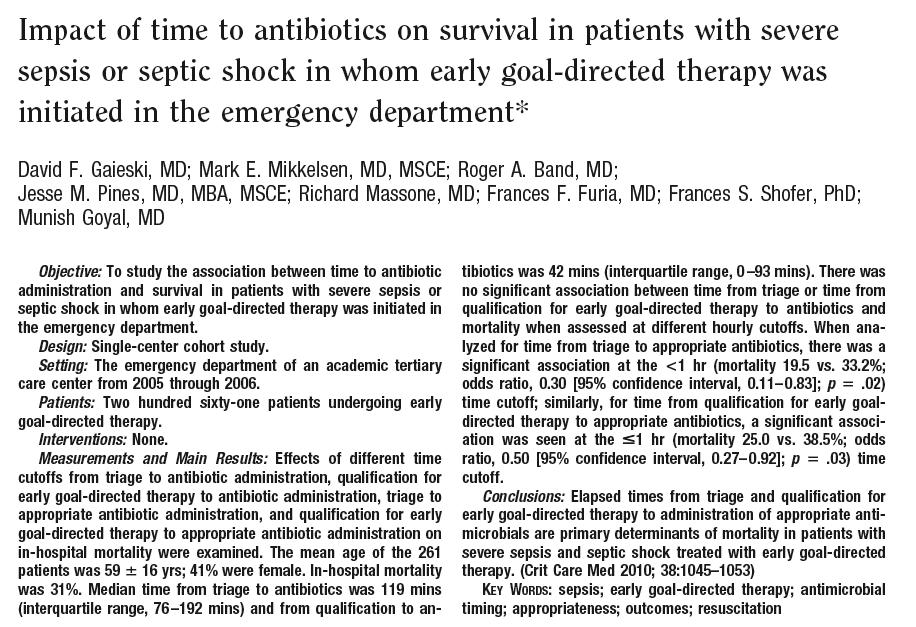 Other Measures Antibiotics No data about survival with