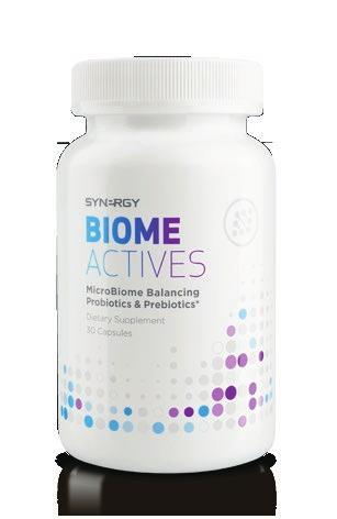 PURIFY PRODUCTS BIOME ACTIVES Biome Actives combines both prebiotic and probiotics to synergistically provide a favorable environment for beneficial gut bacteria.