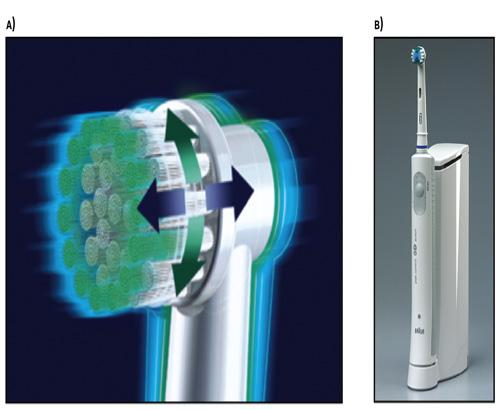 in better plaque removal. The Braun D5 Plaque Remover (See Figure 4) emulated the motion of professional rotary instruments used in dental prophylaxis.