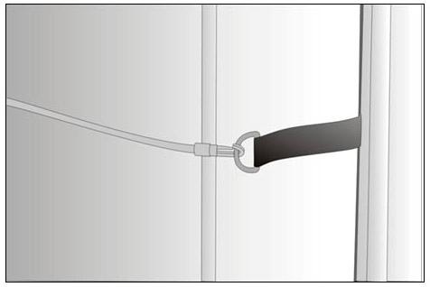 Methods for Securing Door-Jam Strap in Door-Jam Door-Jam: Perform exercise on side of door without hinges. Place Safety Knot on opposite side of door-jam. Close and lock or latch door securely.