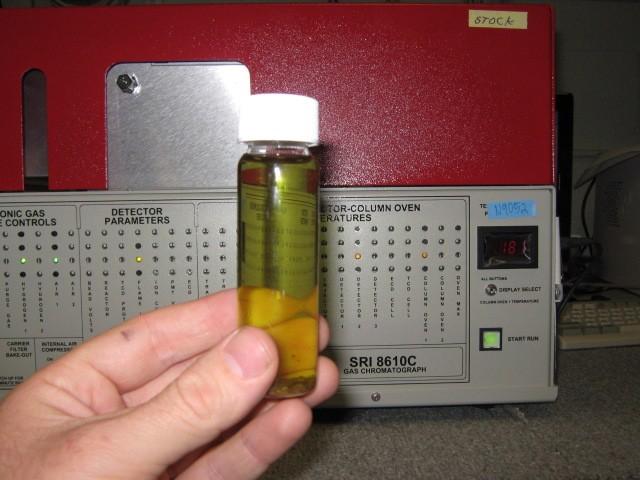 The picture at right shows a terpene sample vial filled to the neck with extraction