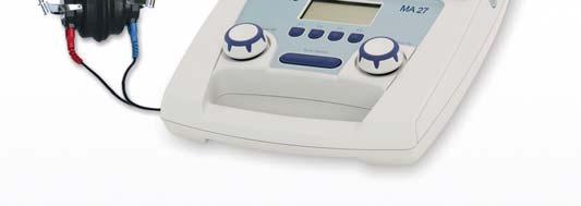 according to Hughson-Westlake (optional) MA 27 Portable audiometer with built-in case and storage Air