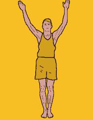 WALL SERIES WINDMILL ARMS REPS: 3-6 SET UP: Stand with your back against the wall and your heels one foot length in