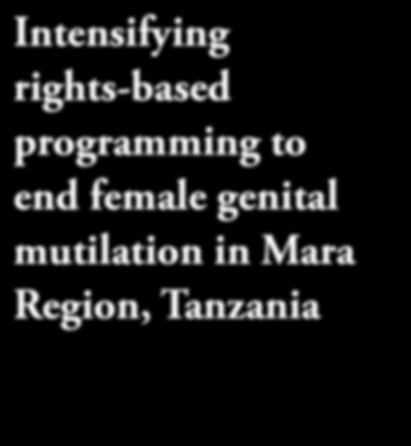 The UNFPA FGM programme engages relevant ministries including Ministry of Constitutional and Legal Affairs, Ministry of Home Affairs, Ministry of Community Development, Gender and Children; NGOs such