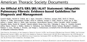 IPF: Diagnosis ATS-ERS-JRS-ALAT 2000 consensus no longer valid ATS-ERS-JRS-ALAT 2011 IPF Idiopathic Pulmonary Fibrosis Major Criteria Exclusion of other known causes of ILD, such as certain drug