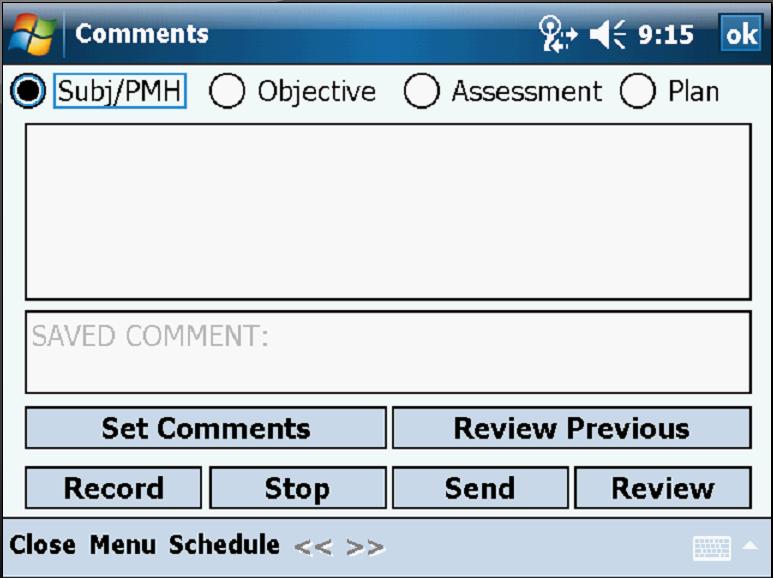 Comments Supplemental information can be entered into the document via this screen two ways.