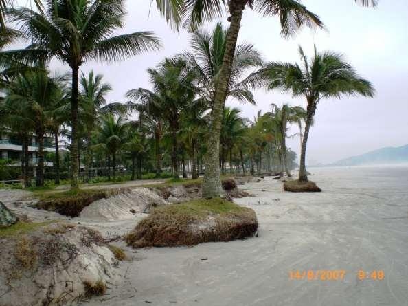 Erosion of beach