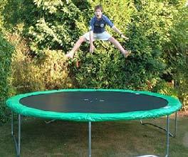 Things like: Jumping up and down on a trampoline.